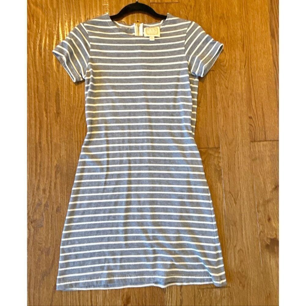 Sail to Sable grey and white striped crewneck shift nautical dress size xs - Picture 10 of 11